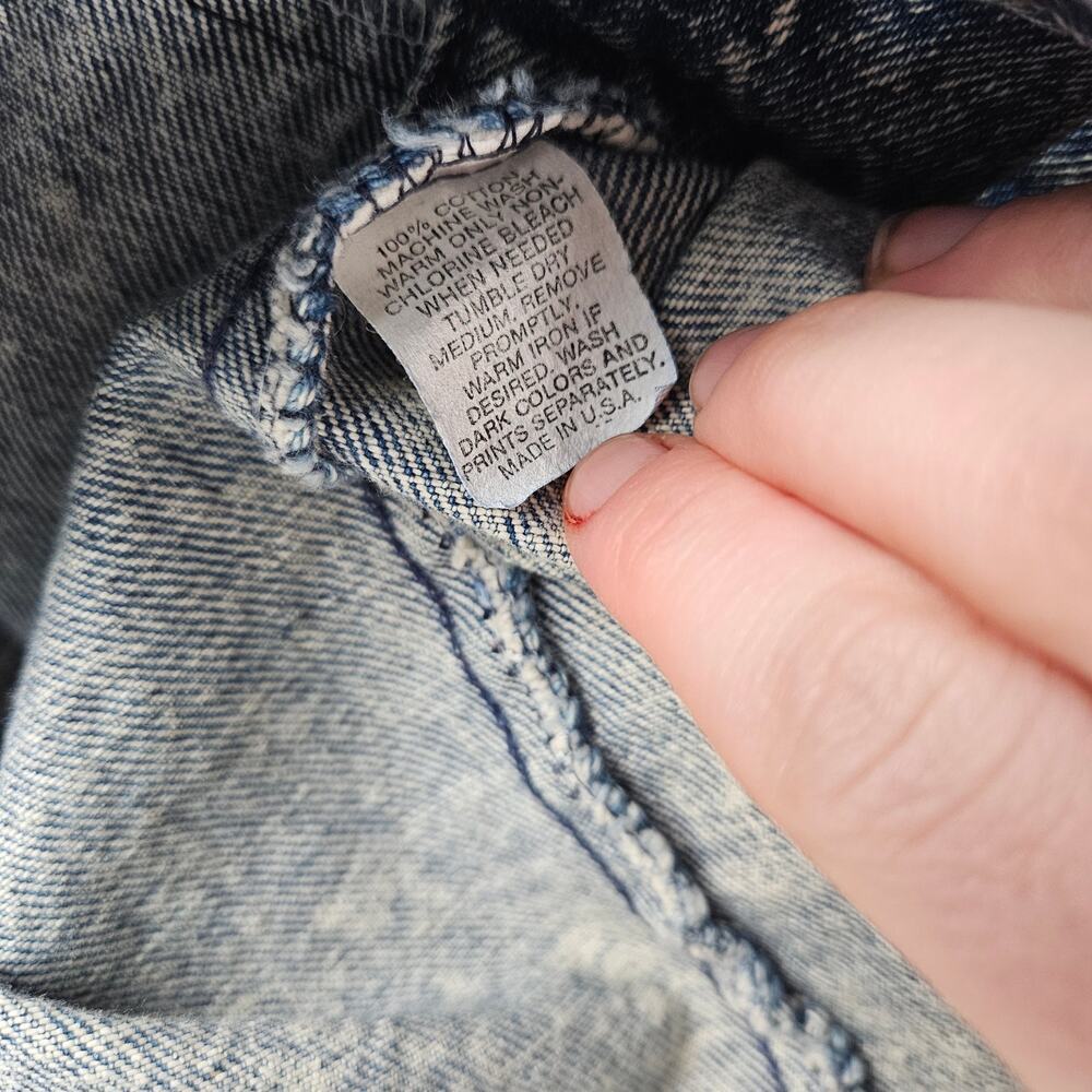 Vintage 80s Acid Wash Denim Blue Jacket Grunge Retro The Clothing Academy Sz S - Picture 6 of 8